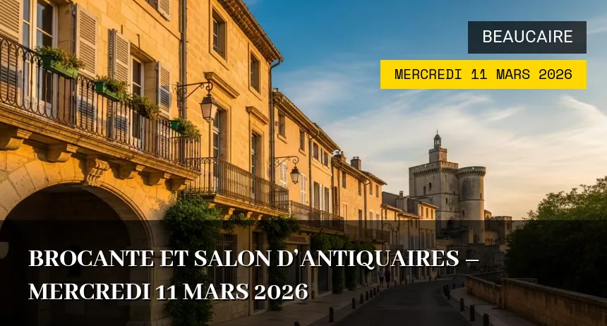 Affiche de l'événement : Brocante et Salon d&rsquo;Antiquaires – Mercredi 11 Mars 2026