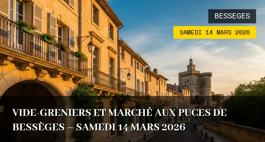 Affiche de l'événement : Vide-greniers et Marché aux puces de Bessèges – Samedi 14 Mars 2026