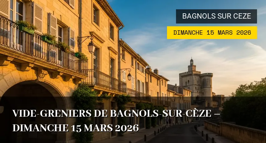 Affiche de l'événement : Vide-greniers de Bagnols-sur-Cèze – Dimanche 15 Mars 2026