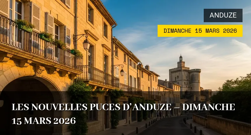 Affiche de l'événement : Les Nouvelles Puces d&rsquo;Anduze – Dimanche 15 Mars 2026