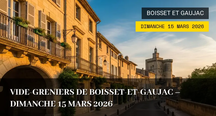 Affiche de l'événement : Vide-greniers de Boisset-et-Gaujac – Dimanche 15 Mars 2026
