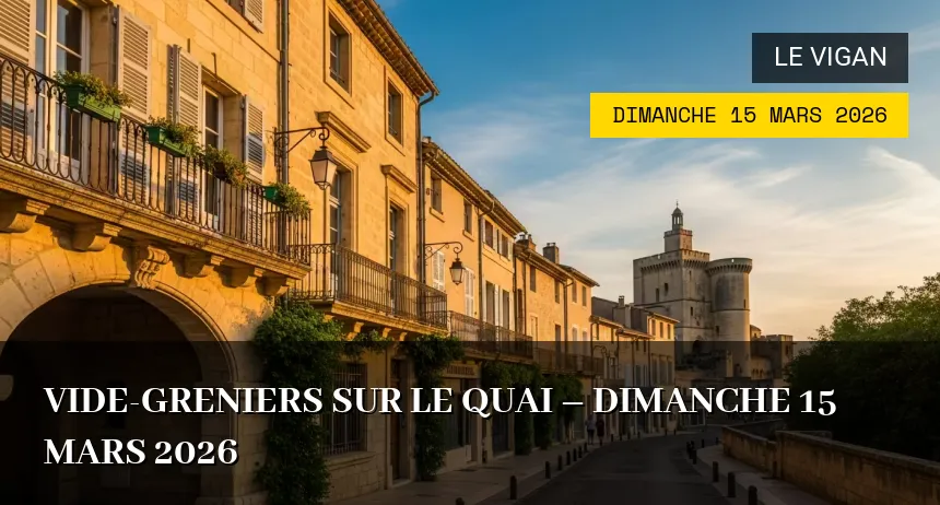 Affiche de l'événement : Vide-greniers sur le quai – Dimanche 15 Mars 2026