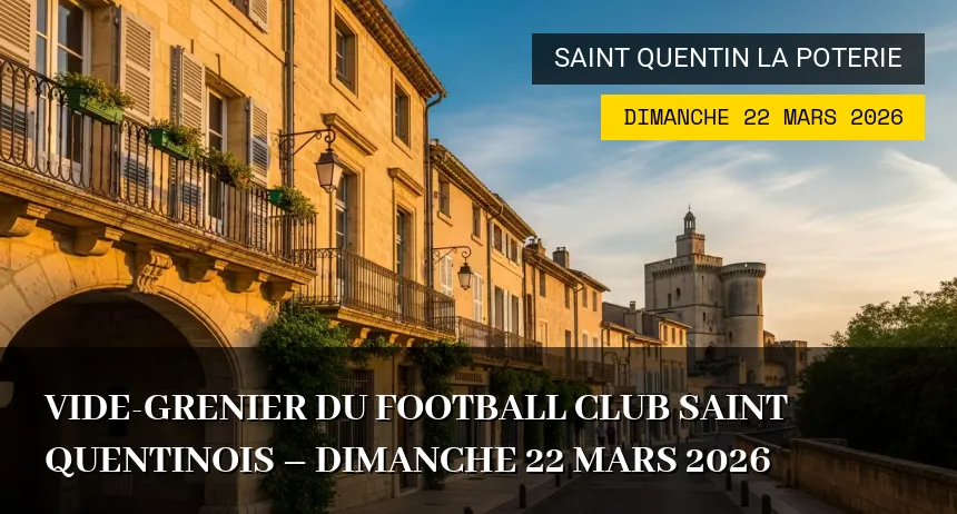 Affiche de l'événement : Vide-grenier du Football Club Saint Quentinois – Dimanche 22 Mars 2026