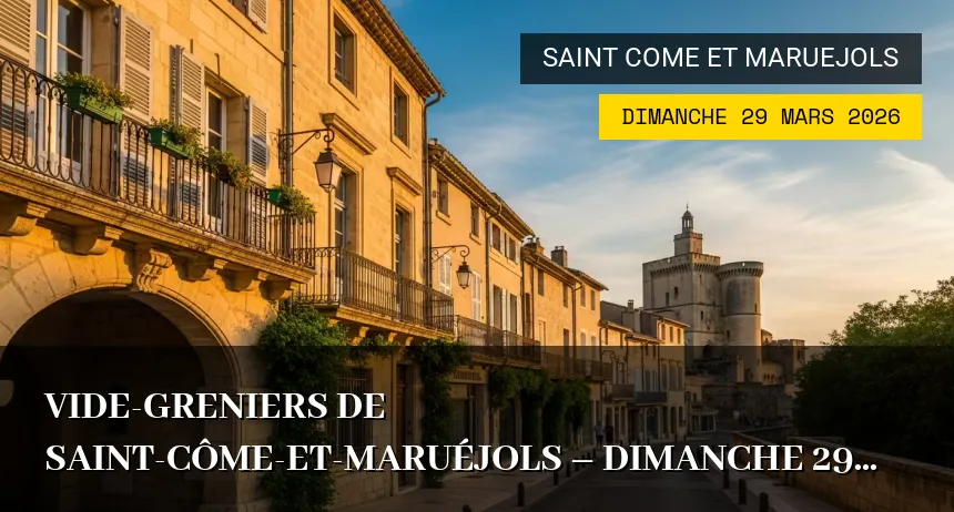 Affiche de l'événement : Vide-greniers de Saint-Côme-et-Maruéjols – Dimanche 29 Mars 2026
