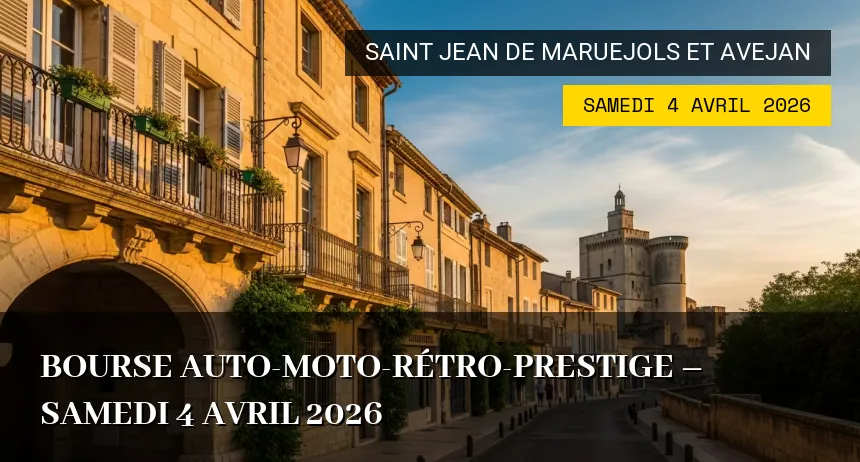 Affiche de l'événement : Bourse Auto-Moto-Rétro-Prestige – Samedi 4 Avril 2026