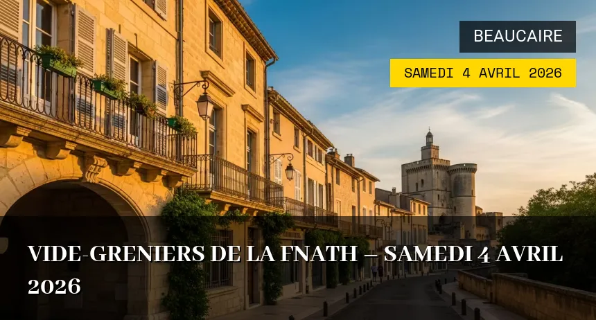 Affiche de l'événement : Vide-greniers de la FNATH – Samedi 4 Avril 2026