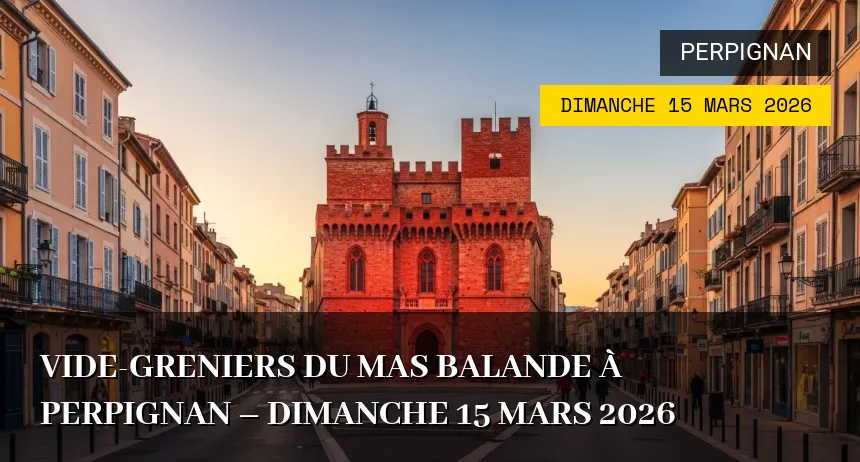 Affiche de l'événement : Vide-greniers du Mas Balande à Perpignan – Dimanche 15 Mars 2026