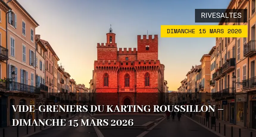 Affiche de l'événement : Vide-greniers du Karting Roussillon – Dimanche 15 Mars 2026