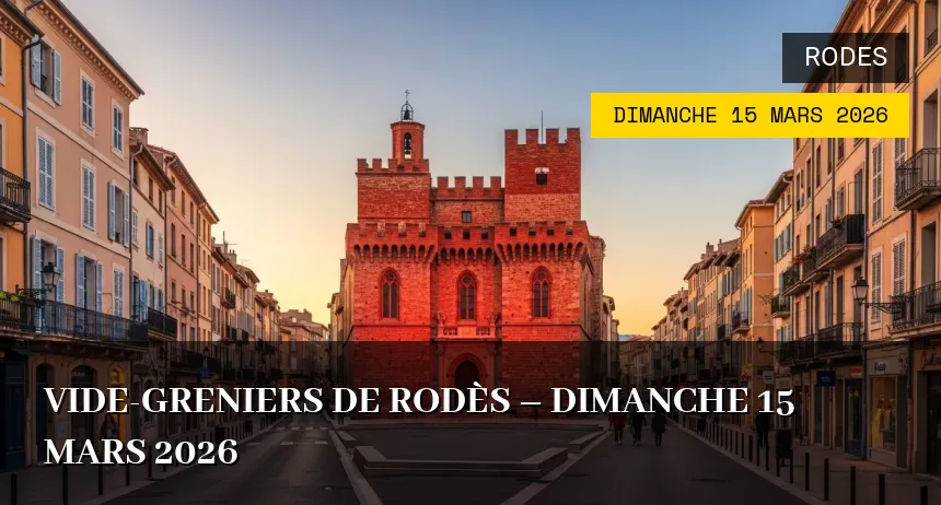 Affiche de l'événement : Vide-greniers de Rodès – Dimanche 15 Mars 2026