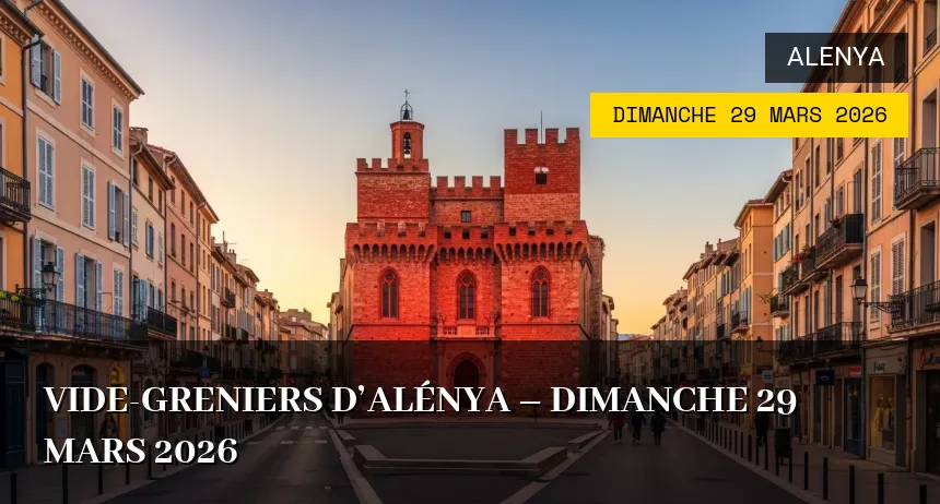 Affiche de l'événement : Vide-greniers d&rsquo;Alénya – Dimanche 29 Mars 2026