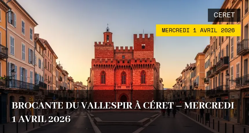Affiche de l'événement : Brocante du Vallespir à Céret – Mercredi 1 Avril 2026