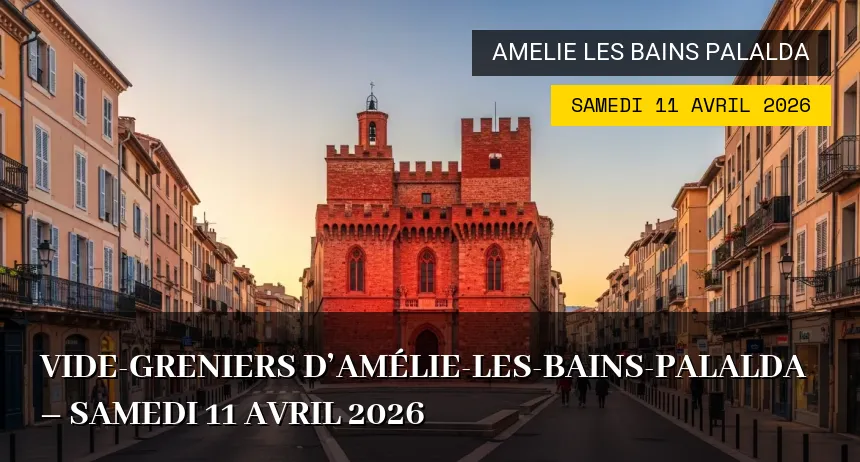 Affiche de l'événement : Vide-greniers d&rsquo;Amélie-les-Bains-Palalda – Samedi 11 Avril 2026