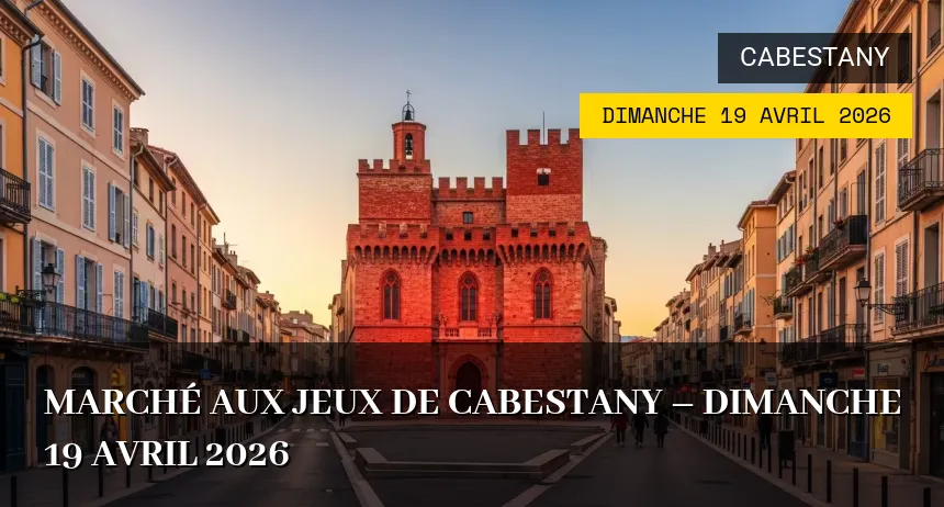 Affiche de l'événement : Marché aux Jeux de Cabestany – Dimanche 19 Avril 2026