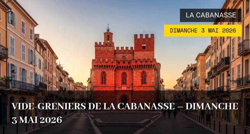 Affiche de l'événement : Vide-greniers de La Cabanasse – Dimanche 3 Mai 2026