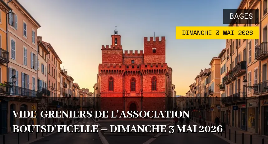 Affiche de l'événement : Vide-greniers de l&rsquo;Association Boutsd’ficelle – Dimanche 3 Mai 2026