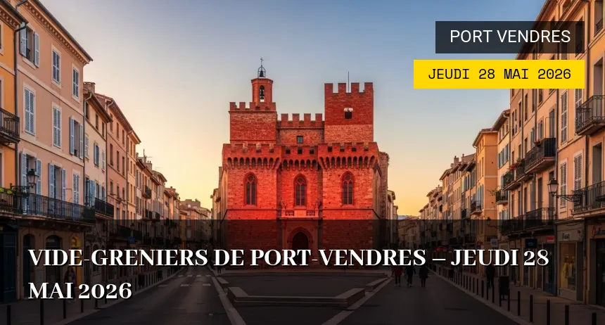 Affiche de l'événement : Vide-greniers de Port-Vendres – Jeudi 28 Mai 2026