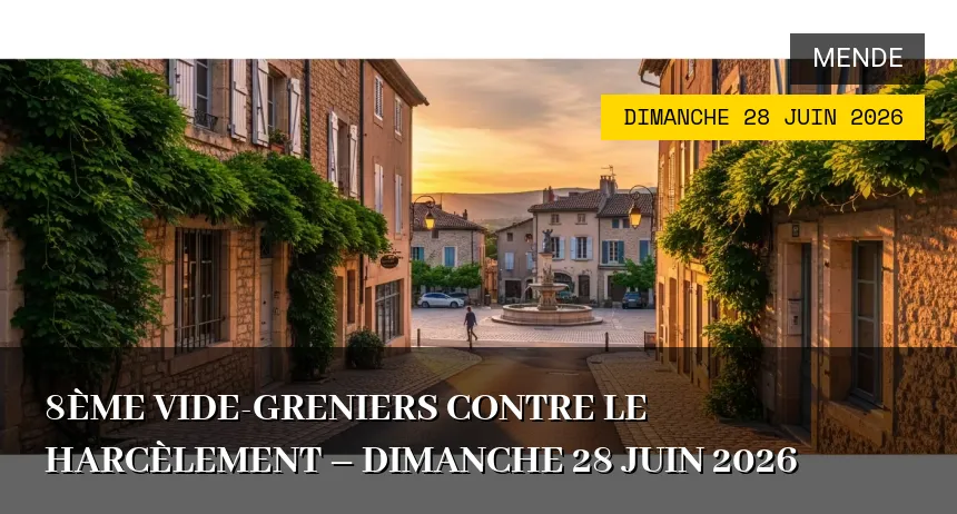 Affiche de l'événement : 8ème Vide-greniers contre le Harcèlement – Dimanche 28 Juin 2026