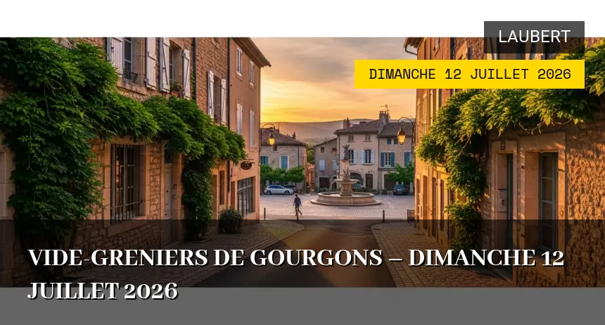 Affiche de l'événement : Vide-greniers de Gourgons – Dimanche 12 Juillet 2026