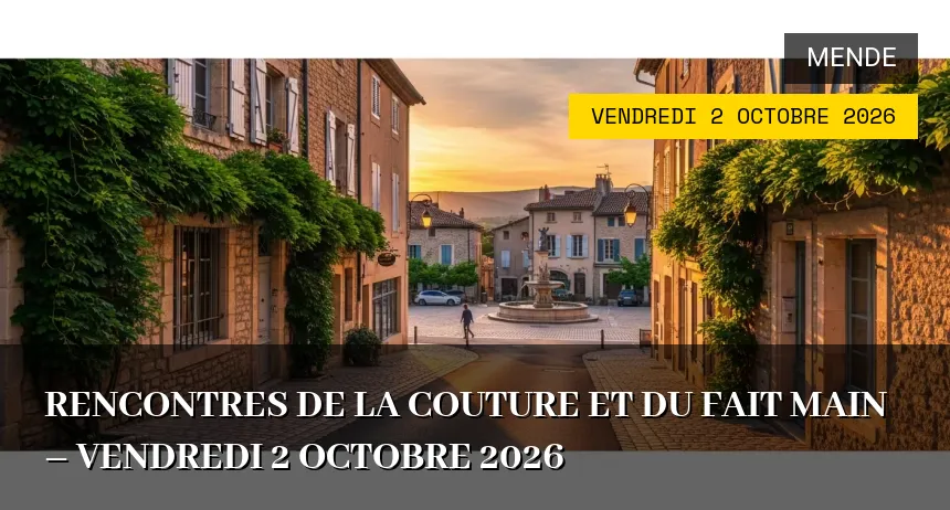 Affiche de l'événement : Rencontres de la Couture et du Fait Main – Vendredi 2 Octobre 2026
