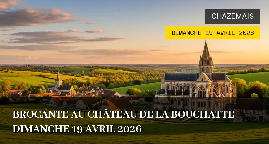 Affiche de l'événement : Brocante au Château de la Bouchatte – Dimanche 19 Avril 2026