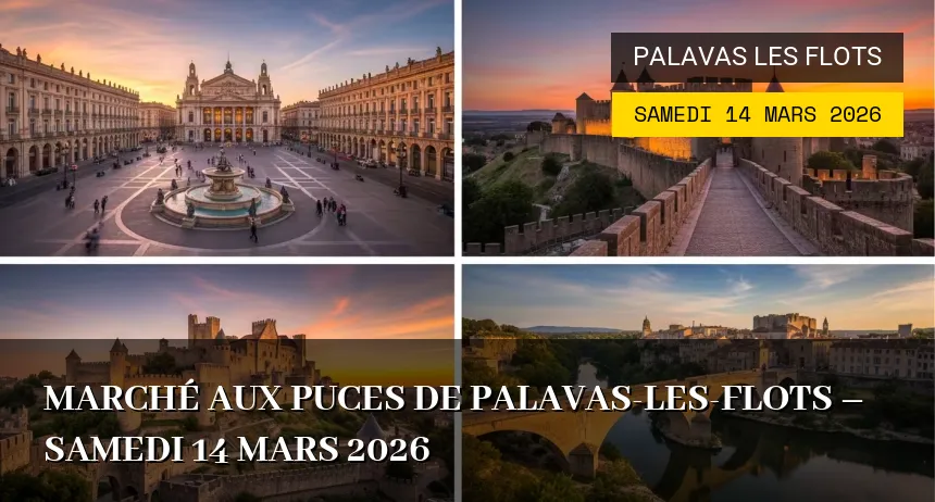 Affiche de l'événement : Marché aux puces de Palavas-les-Flots – Samedi 14 Mars 2026