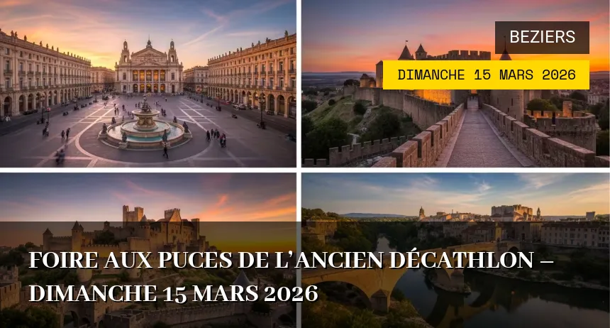 Affiche de l'événement : Foire aux puces de l&rsquo;ancien Décathlon – Dimanche 15 Mars 2026