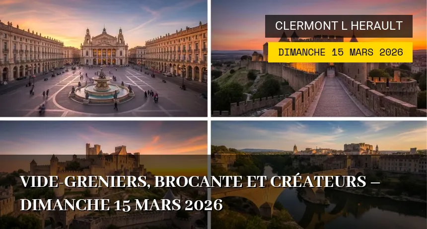 Affiche de l'événement : Vide-greniers, Brocante et Créateurs – Dimanche 15 Mars 2026