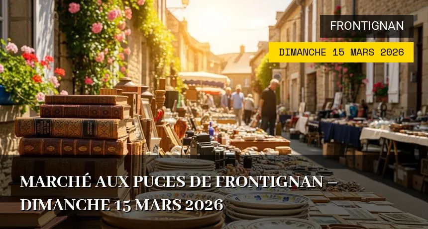 Affiche de l'événement : Marché aux puces de Frontignan – Dimanche 15 Mars 2026