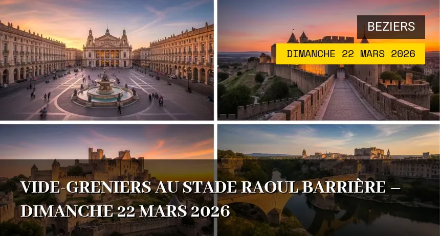 Affiche de l'événement : Vide-greniers au stade Raoul Barrière – Dimanche 22 Mars 2026