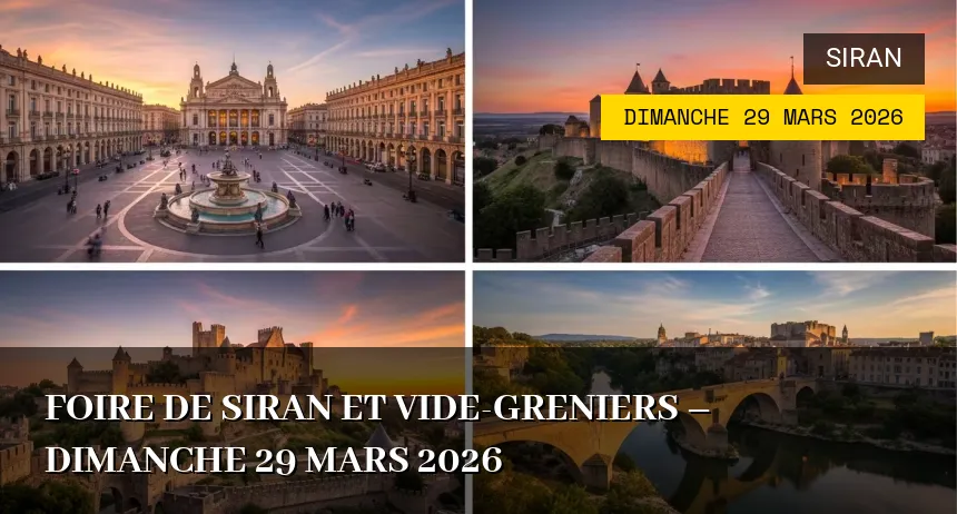 Affiche de l'événement : Foire de Siran et vide-greniers – Dimanche 29 Mars 2026