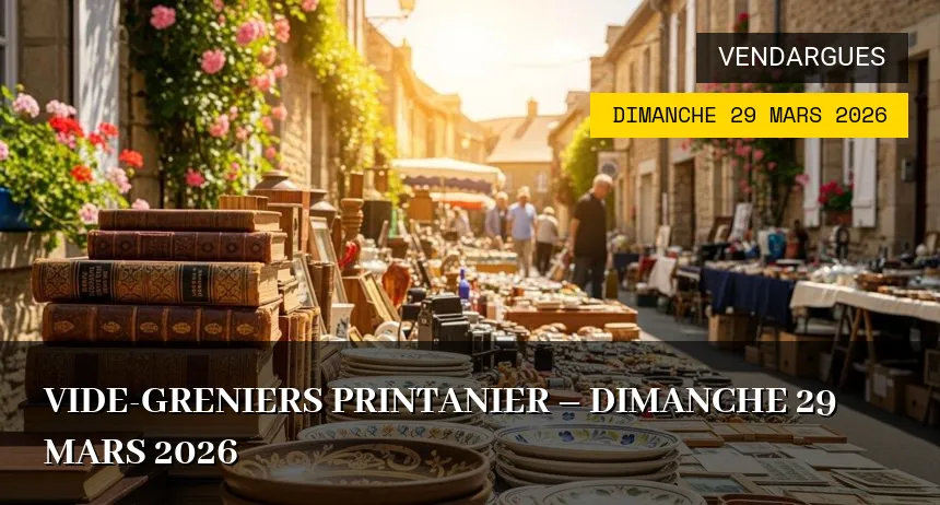 Affiche de l'événement : Vide-greniers printanier – Dimanche 29 Mars 2026