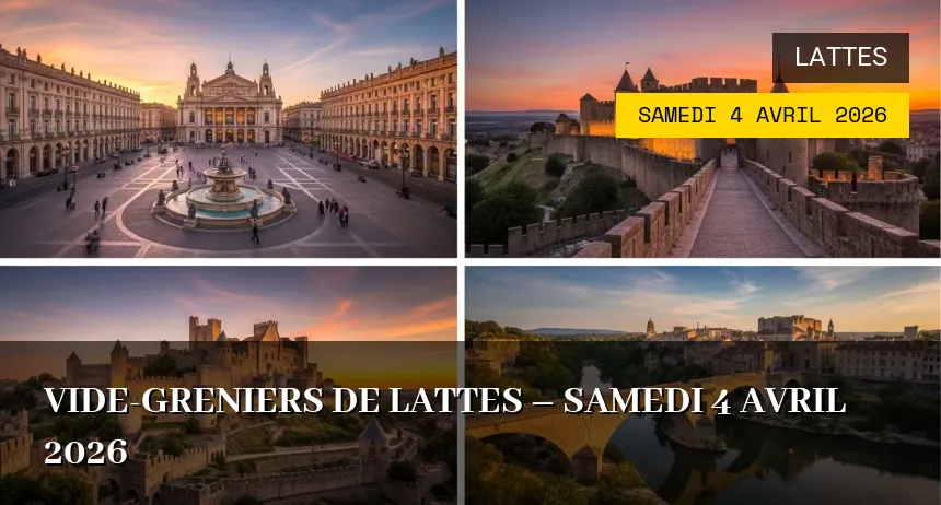 Affiche de l'événement : Vide-greniers de Lattes – Samedi 4 Avril 2026