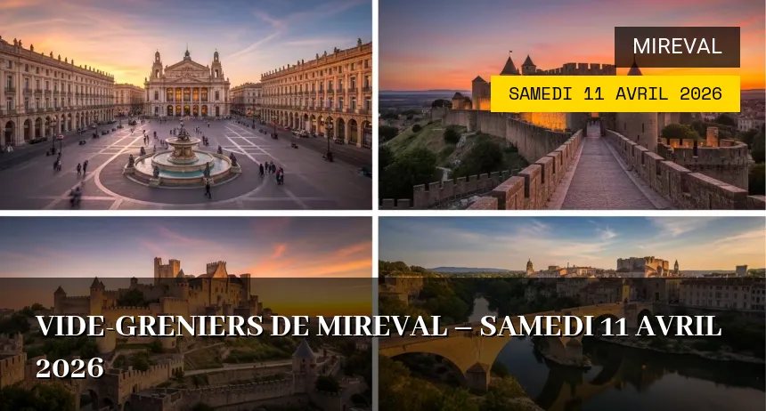 Affiche de l'événement : Vide-greniers de Mireval – Samedi 11 Avril 2026