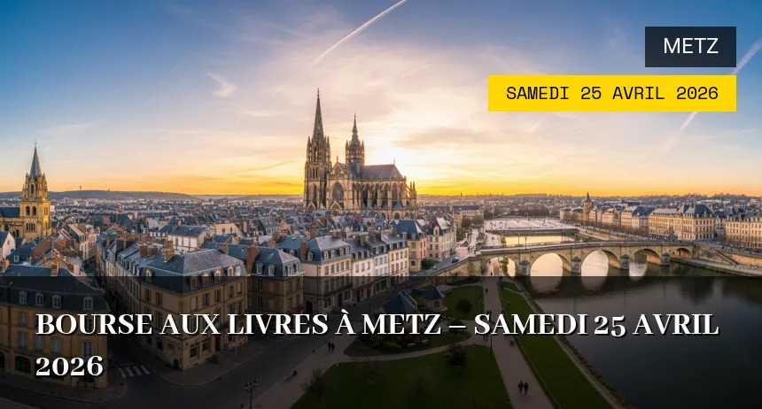 Affiche de l'événement : Bourse aux Livres à Metz – Samedi 25 Avril 2026