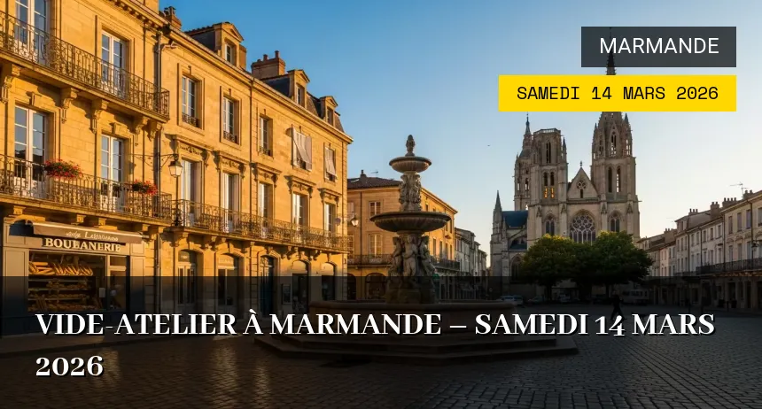 Affiche de l'événement : Vide-atelier à Marmande – Samedi 14 Mars 2026