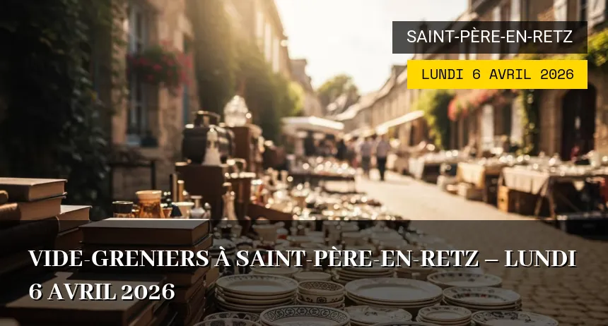 Affiche de l'événement : Vide-greniers à Saint-Père-en-Retz – Lundi 6 Avril 2026