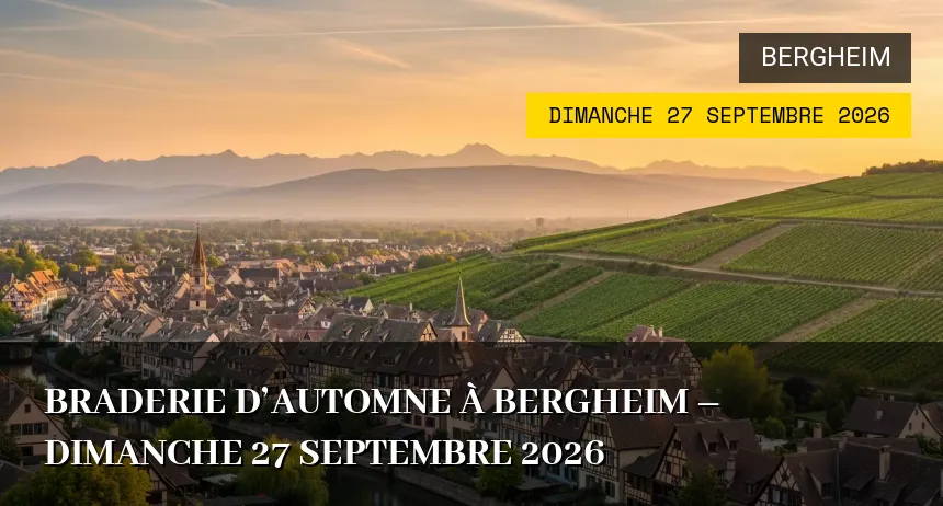Affiche de l'événement : Braderie d&rsquo;Automne à Bergheim – Dimanche 27 Septembre 2026