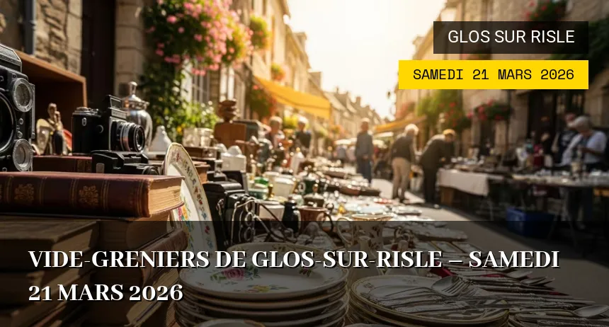 Affiche de l'événement : Vide-greniers de Glos-sur-Risle – Samedi 21 Mars 2026
