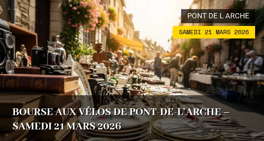 Affiche de l'événement : Bourse aux Vélos de Pont-de-l&rsquo;Arche – Samedi 21 Mars 2026