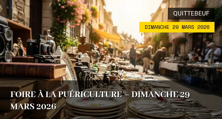 Affiche de l'événement : Foire à la Puériculture – Dimanche 29 Mars 2026