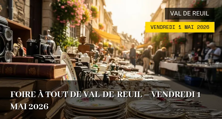 Affiche de l'événement : Foire à tout de Val-de-Reuil – Vendredi 1 Mai 2026