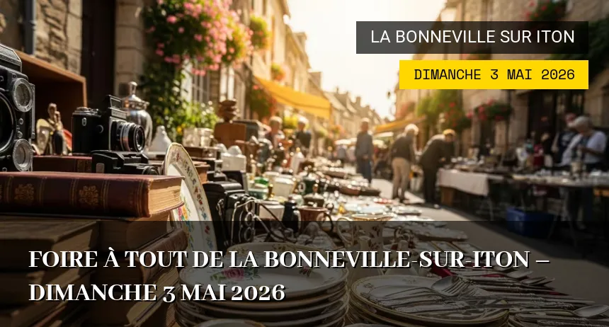 Affiche de l'événement : Foire à tout de La Bonneville-sur-Iton – Dimanche 3 Mai 2026