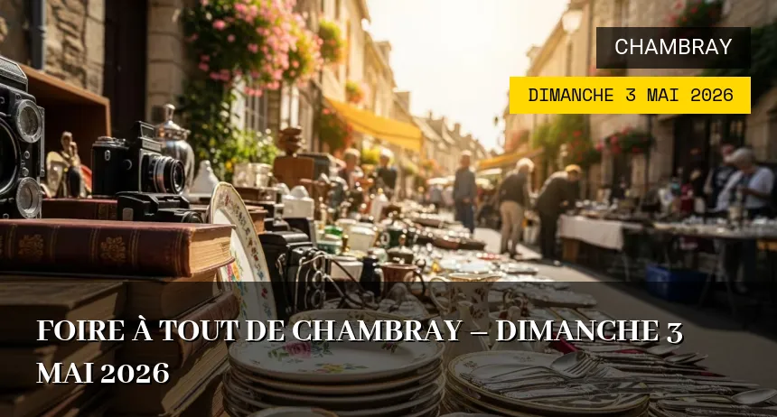 Affiche de l'événement : Foire à tout de Chambray – Dimanche 3 Mai 2026