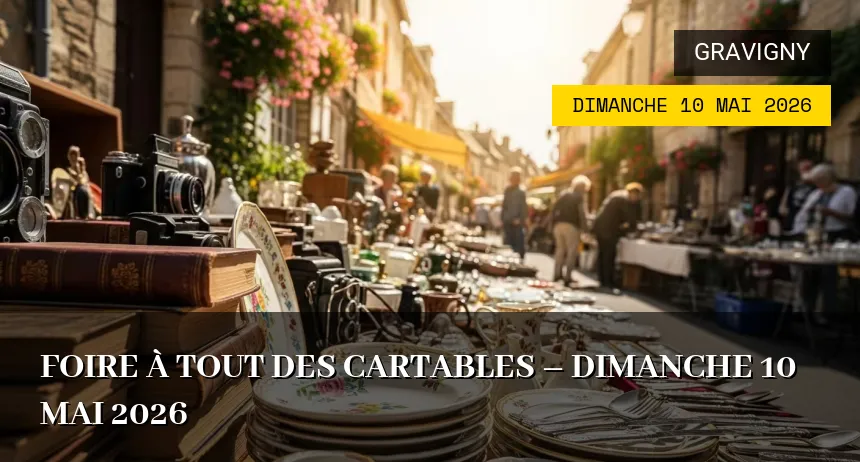 Affiche de l'événement : Foire à tout des Cartables – Dimanche 10 Mai 2026