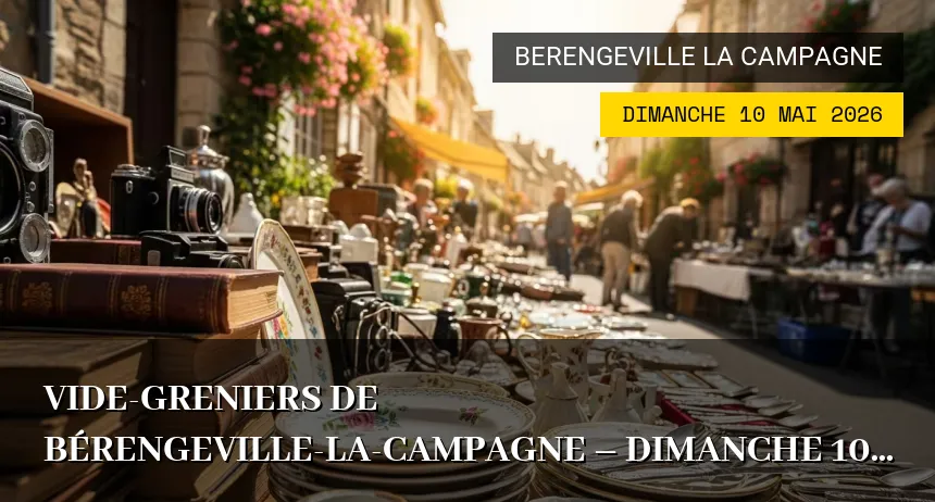 Affiche de l'événement : Vide-greniers de Bérengeville-la-Campagne – Dimanche 10 Mai 2026