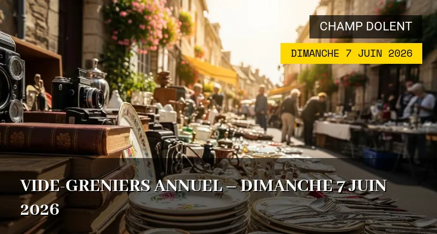 Affiche de l'événement : Vide-greniers Annuel – Dimanche 7 Juin 2026