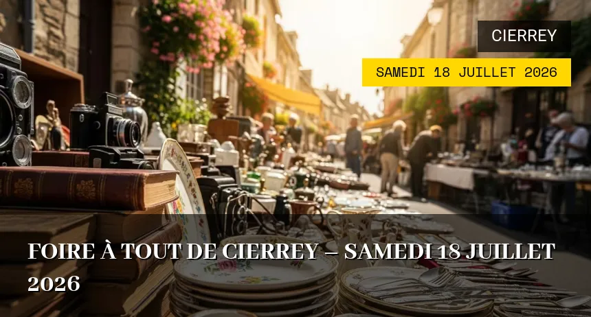 Affiche de l'événement : Foire à tout de Cierrey – Samedi 18 Juillet 2026