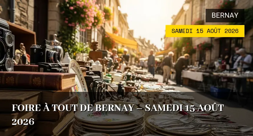 Affiche de l'événement : Foire à tout de Bernay – Samedi 15 Août 2026