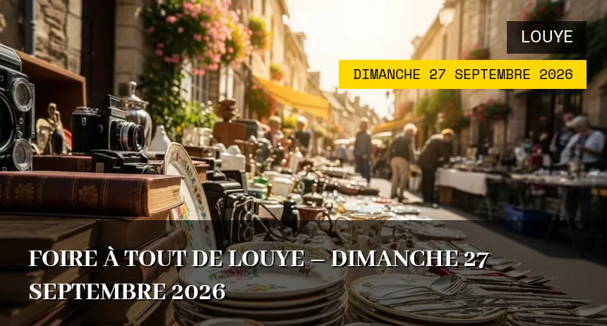 Affiche de l'événement : Foire à tout de Louye – Dimanche 27 Septembre 2026
