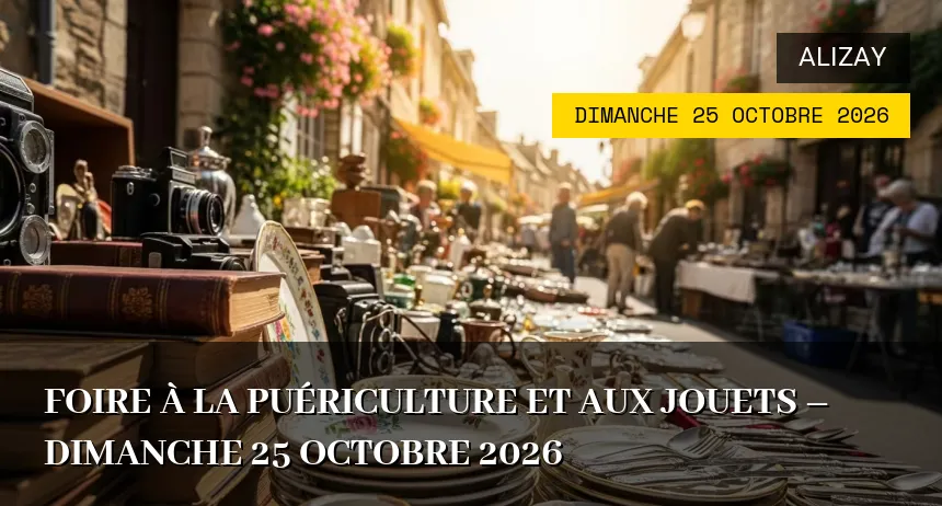 Affiche de l'événement : Foire à la Puériculture et aux Jouets – Dimanche 25 Octobre 2026